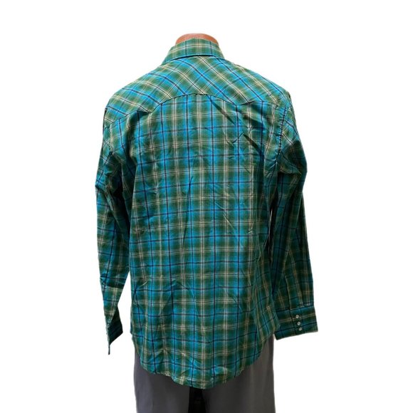 Wrangler Green and Blue Button Down Shirt, Large, Pre-owned - Picture 2 of 6